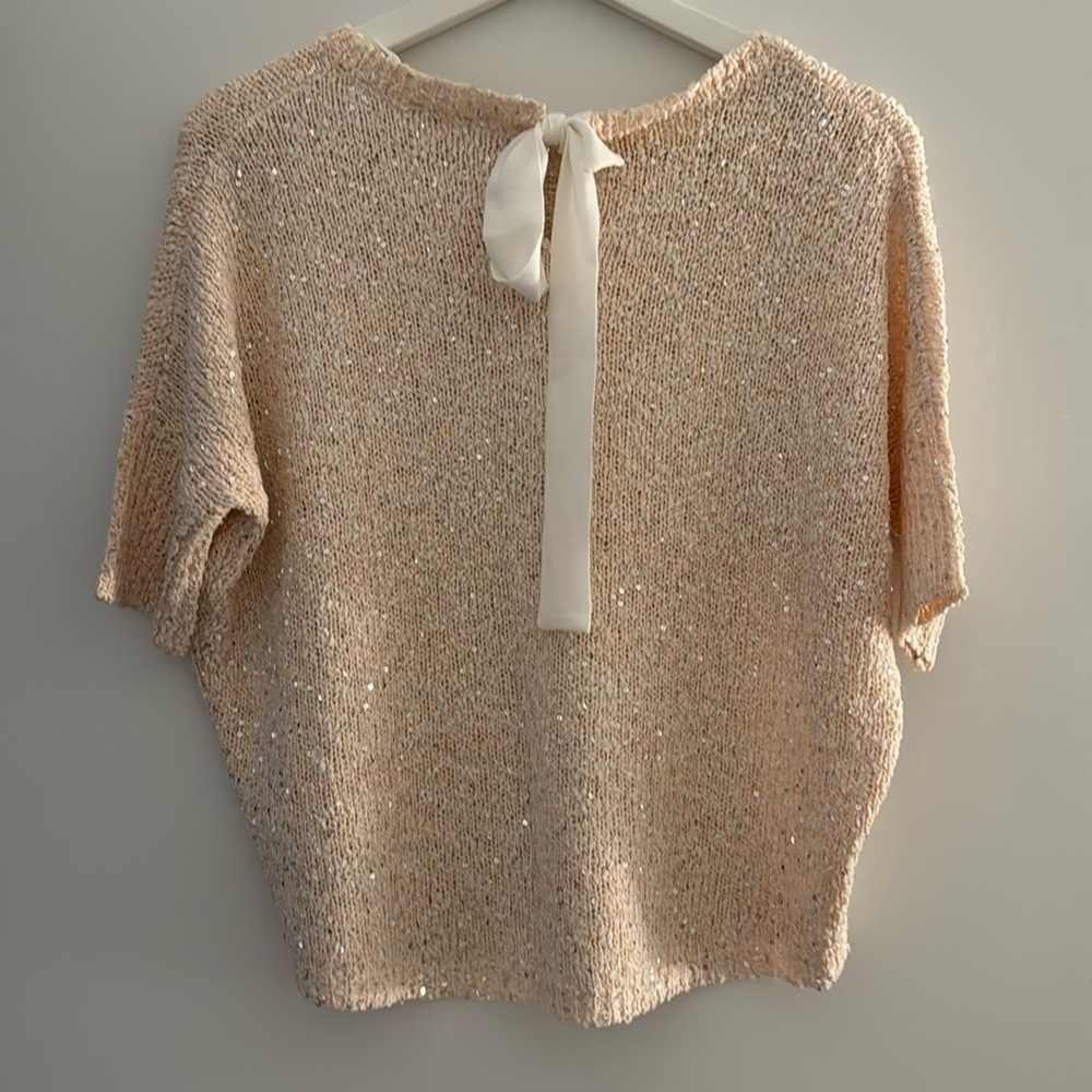 light pink/cream sweater-medium size- sparkling